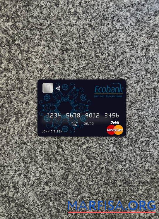 Printable Benin Ecobank master card photolook front example